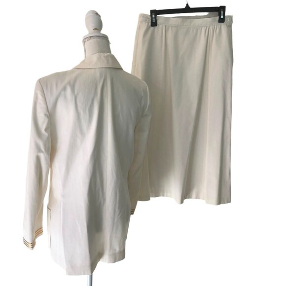 Miss Sophisticates By Pendleton Womens Two Piece Skirt Suit Size 12 White Classi - Picture 2 of 16